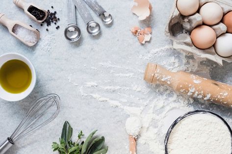 Kitchen items and ingredients for baking... | Premium Photo #Freepik #photo #background #food #wood #cake Facebook Background, Photo Kitchen, Healthy And Unhealthy Food, Background Food, Pizza Menu, Pasta Ingredients, Wood Cake, Colorful Vegetables, Food Backgrounds