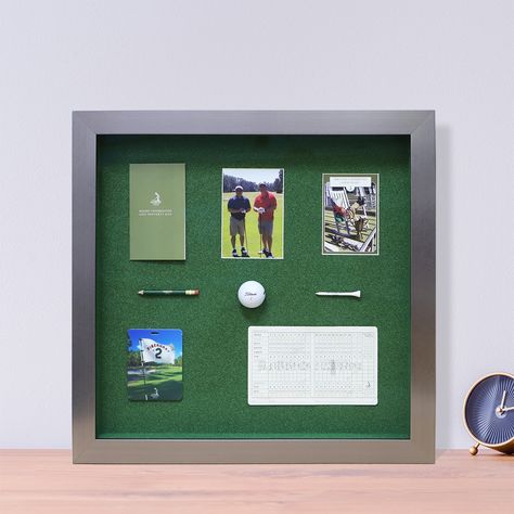 Hole In One Display Golf, Hole In One Shadow Box Ideas, Soccer Shadow Box Ideas, Golf Shadow Box Ideas, Sports Shadow Box Ideas, Sports Shadow Boxes, Shadow Box Ideas, Golf Room, Paradise Pictures