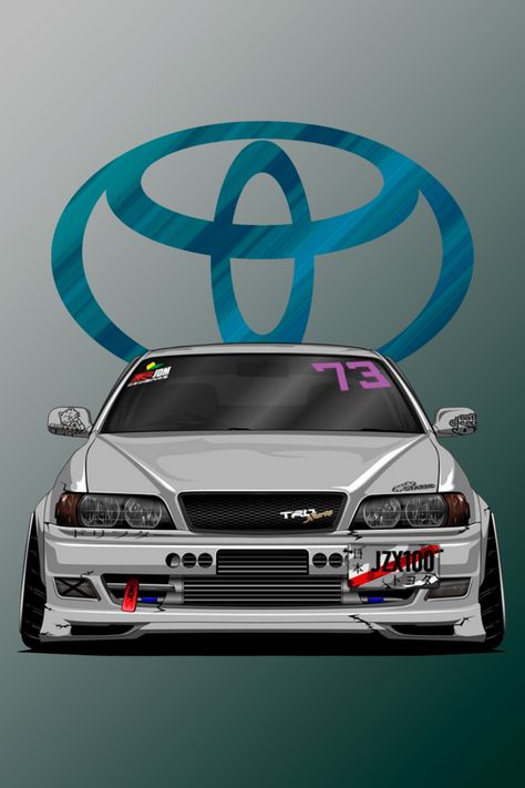 Toyota Cars Wallpaper, Toyota Chaser Jzx100 Wallpaper, Jdm Artwork, Car Artwork Illustration, Toyota Jzx100, Toyota Chaser Jzx100, Jdm Logo, Chaser Jzx100, Jdm Tuning