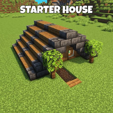 Minecraft Starter House, Starter House, Micro House, Starter Home, Minecraft Designs, Minecraft Houses, Minecraft, Quick Saves, Design