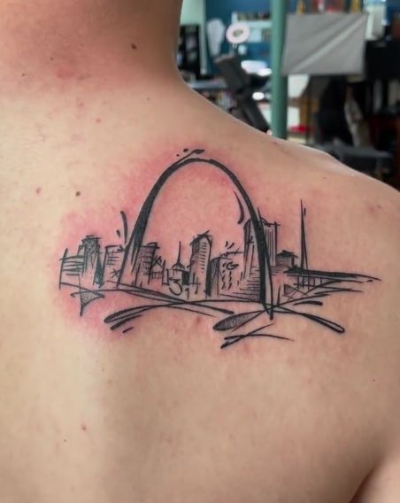 Stl Tattoo Ideas, Stl Tattoo, Skyline Tattoo, Alchemy Tattoo, City Tattoo, Abstract Tattoo, Big Thanks, Inspirational Tattoos, Tatting