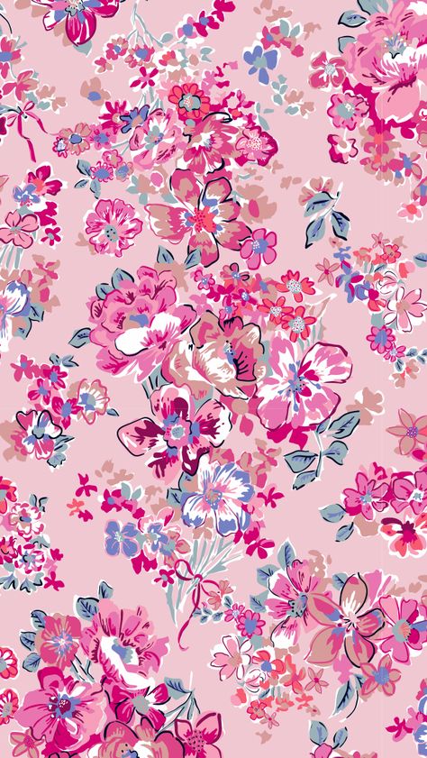 Pretty Posies Pink Mobile Download Iphone Flower Wallpaper, Vera Bradley Wallpaper, Aesthetic Floral Pattern, Pink Floral Wallpaper, Pink Mobile, Wallpaper Flower, Live Wallpaper Iphone, Phone Wallpaper Patterns, Deco Floral