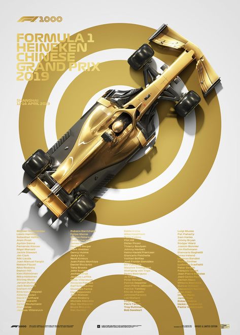 2019/4/10: Formula 1 on Twitter: "1000 F1 races 🚦🏁  Two cool posters 👀  Order yours here >> https://t.co/s07vdSHxRy  #Race1000 #ChineseGP 🇨🇳… " Grand Prix Posters, Rendering Techniques, Public Artwork, F1 Poster, Racing Posters, Car Posters, Vehicle Design, Sports Design, Advertising Design