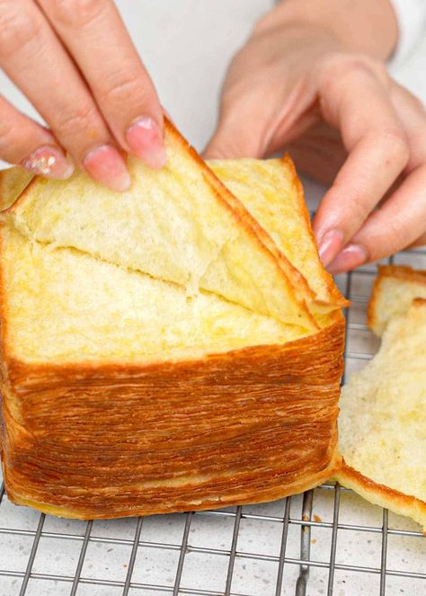 Thousand Layer Bread - Catherine Zhang Catherine Zhang, Type Of Bread, Bread Tin, Bread At Home, How To Store Bread, Bread Shaping, Leftover Bread, Sweet Buns, Bread Toast