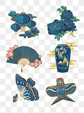 Chinese Motifs Pattern, Chinese Art Motifs, Chinese Flower Illustration, Chinese Motifs Design, Chinese Fan Illustration, Chinese Art Flower, Chinese Elements Design, Map Butterfly, Chinese Flower Pattern