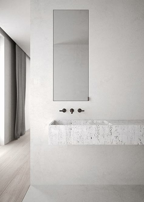 Pure minimalistic interiors by AD Office Minimalist Dekor, Interior Design Minimalist, Black Faucet, Bad Inspiration, Interior Minimalista, Minimalist Interior Design, Minimalist Bathroom, Minimalist Interior, White Bathroom