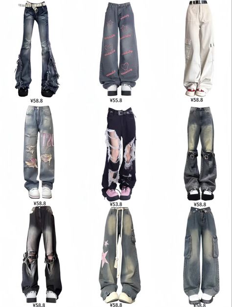 Baggy Pants Drawing, Custom Jeans Diy, Pants Drawing, Comfortable Hoodies, Dark Coquette, Custom Jeans, Drawing Anime Clothes, Baggy Clothes, Jeans Diy