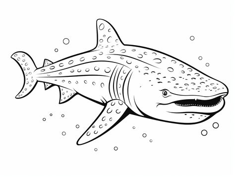 illustration of Printable whale shark to color Whale Coloring, Whale Coloring Pages, Shark Whale, All About Sharks, Cartoon Whale, Shark Coloring Pages, Aquatic Animals, Whale Shark, Gentle Giant