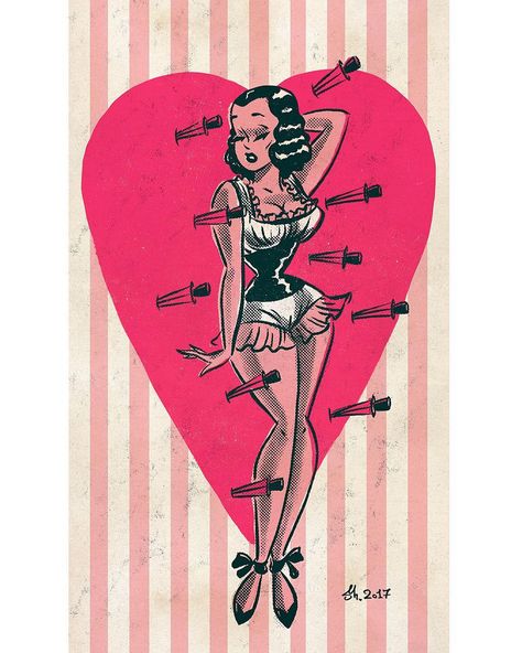 ... и Любовь 💕🎯💕#Etsy #ValentinesDay #vintagestyle #illustration #50s #60s #circus #love Sveta Shubina, Pulp Art, Arte Inspo, Art Collage Wall, Pin Up Art, E Card, Vintage Pinup, Vintage Cartoon, Vintage Comics