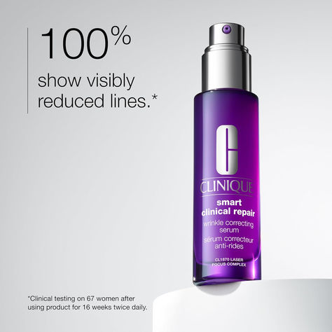 Clinique Smart Clinical Repair Wrinkle Correcting Serum is a retinoid-powered de-aging peptide serum for face that targets signs of aging from three separate angles, visibly repairing, resurfacing, and replumping skin.


Visibly repairs lines and wrinkles. Hydrates to help instantly minimize the look of fine, dry lines. Clinique Smart Clinical, Serum Skincare, Clinique Smart, Serum For Face, Daily Sunscreen, Wrinkle Serum, Peptide Serum, Wrinkle Cream, Skincare Set