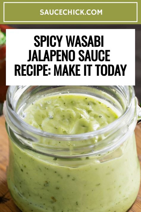 Wasabi Jalapeno Sauce Recipe Wasabi Sauce Recipe, Jalapeno Sauce Recipe, Wasabi Sauce, Jalapeno Sauce, Hot Sauce Recipes, Creamy Garlic, Homemade Sauce, Stuffed Jalapeno Peppers, Spicy Recipes