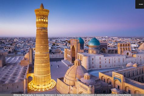 The Kalyan Minaret in Bukhara, Uzbekistan National Airlines, Dunhuang, Empire Romain, Road Adventure, Asia Travel Guide, Walled City, Silk Road, Beautiful Places In The World, Central Asia