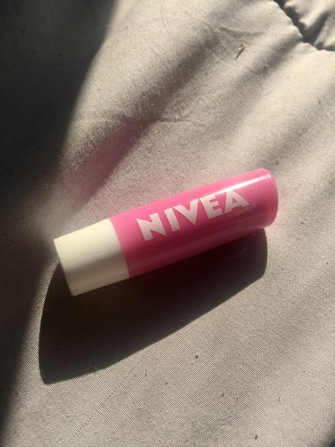 Pink Nivea Lip Balm, Nivea Lip Balm Aesthetic, Nivea Lip Balm, Pink Lip Balm, Skin Care Basics, Rosy Lips, Tinted Lip Balm, Lip Oil, Pretty Makeup