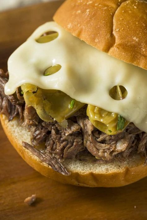 Simple and delicious, this low carb 3-Ingredient Italian Pepperoncini Beef tuns out tender and flavorful! #crockpotitalianbeef #italianpepperoncinibeef #italianshreddedbeef #beef #slowcooker #crockpot Gluten Free Italian Beef Crock Pot, Weight Watchers Crock Pot Recipes Beef, Ww Italian Sausage Recipes, Hot Italian Beef Sandwiches Crockpot, Crock Pot Italian Beef Sandwiches, Slow Cooker Italian Beef Skinnyish Dish, Pepperoncini Beef, Italian Beef Crockpot, Shredded Beef Sandwiches