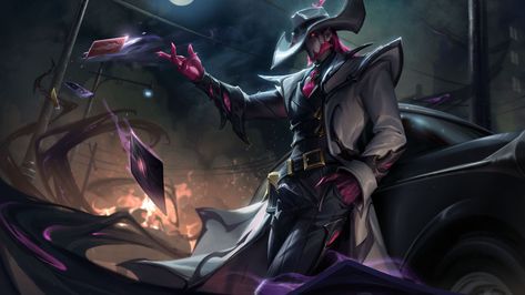 ArtStation - League of Legends - Crime City Nightmare Twisted Fate Splash Illustration, Edward Chee Twisted Fate Skins, Jack Of Hearts, Twisted Fate, Final Fantasy Vi, Splash Art, Red Card, Riot Games, Blood Moon, Lol League Of Legends