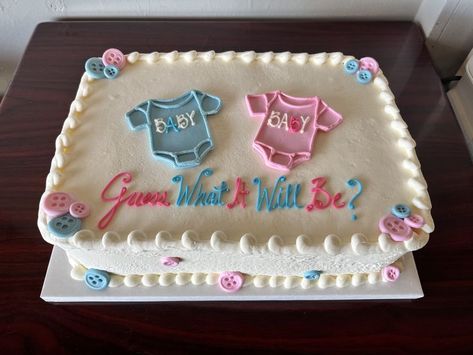 Gender Reveal Sheet Cake, Pink And Blue Gender Reveal, Baby Shower Sheet Cakes, Cake Sheet, Blue Gender Reveal, Bee Gender Reveal, Green Baby Shower, Gender Reveal Cake, Reveal Ideas