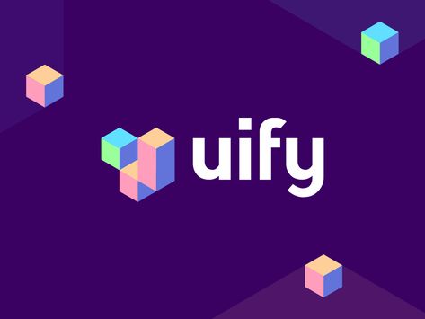 Uify, modular visual UI builder logo: U letter + building blocks by Alex Tass, logo designer Block Logo Design, Modular Logo, Block Logo, Modular Type, Building Blocks Logo, Modular Typeface Design, Modular Typography, Building Blocks Design, Dynamic Logo