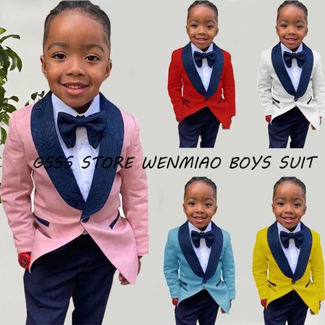 Kids Suits Boys Wedding, Party Dress Kids, African Kids Clothes, Suits And Sneakers, Kids Blazers, Mother Daughter Fashion, Wedding Tuxedo, Lace Dress Styles