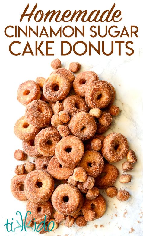 Cake Donut Recipe Fried, Cake Doughnut Recipe, Cinnamon Sugar Cake, Donut Recipe Fried, Cake Doughnuts Recipe, Sugar Donuts Recipe, Mini Donut Recipes, Cider Donuts Recipe, Cake Doughnuts