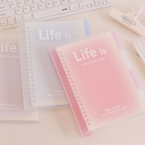 B5/A5 Loose-Leaf Notebook 60 Sheets Binder Lined Book Kawaii Note Set Korean Stationery School Stationary List, Stationary Aesthetic, Aesthetic Notebooks, Aesthetic Stationary, Study Things, Cute Supplies, Aesthetic School Supplies, Pretty School Supplies, Study Supplies