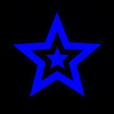 Blue Star, Black Background, Dark Blue, Blue, Black