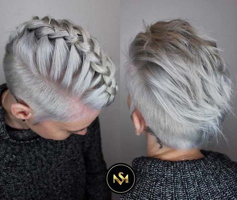 Braided Pixie, Hairstyles Pixie, Haircut Styles For Women, Short Hairstyles Fine, Makeup Tip, Short Haircut Styles, Viking Hair, Mens Braids Hairstyles, Penteado Cabelo Curto