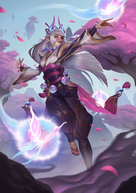 Spirit Blossom Syndra, Syndra League Of Legends, Zed League Of Legends, Spirit Blossom, Champions League Of Legends, League Memes, League Art, Lol Champions, Moba Legends