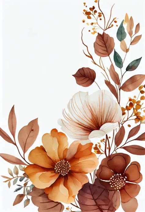 Free Watercolor Brown Flower on White Background Red Christmas Flower, Brown Painting, Brown Flowers, Fall Watercolor, Flower Background Wallpaper, Easy Watercolor, Digital Flowers, Flower Art Painting, Décor Diy