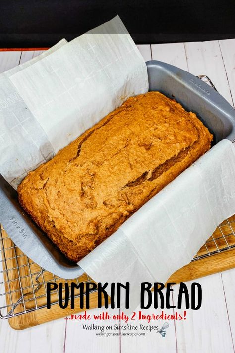 Cake Mix Pumpkin Bread, 2 Ingredient Pumpkin Bread, Recipe For Pumpkin Bread, Can Pumpkin Puree, Canned Pumpkin Recipes, Can Pumpkin, Healthy Pumpkin Bread, Pumpkin Muffins Easy, Pumpkin Bread Easy