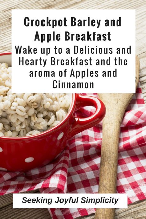 Wouldn’t it be nice to rise to the smell of apples and cinnamon? Entering the kitchen with a wholesome, healthy, tasty meal all ready to warm and energize you for the day ahead? This simple hearty winter breakfast with barley and apple might be the recipe for you. Simply toss everything into the Crockpot the night before and wake up to the delicious aroma of cinnamon and nutmeg. Apple Cinnamon Breakfast Barley, Crockpot Barley, Breakfast Barley Recipe, Breakfast Barley, Barley Breakfast, Barley Recipe, Apples And Cinnamon, Winter Breakfast, Cinnamon Breakfast