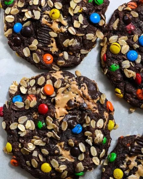 post featured image Monster Brownies, Recipes Buttermilk, Small Batch Recipes, Monster Cookie Dough, Small Batch Cookies, Monster Cookies Recipe, Batch Recipes, Rainbow Cakes, Cake Mug