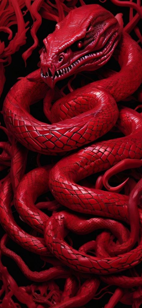 1 Number Wallpaper, Red Snake Wallpaper, Snake Photos, Number Wallpaper, Pretty Snakes, Snake Wallpaper, Red Snake, Devian Art, Snake Art