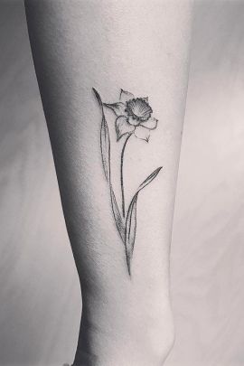 Daffodil Flower Tattoo, Narcissus Flower Tattoo, Narcissus Tattoo, Daffodil Flower Tattoos, Narcissus Flower Tattoos, Daffodil Tattoo, Simple Tattoos For Women, Flower Tattoo Ideas, Narcissus Flower