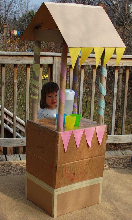 ikat bag: Cardboard Lemonade Stand Diy Carnival Games, Diy Lemonade Stand, Diy Lemonade, Diy Carnival, Idee Babyshower, Ikat Bag, Cardboard Box Crafts, Cardboard Toys, Carnival Games