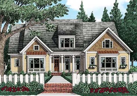 Bungalow House Plan - 4 Bedrooms, 4 Bath, 2144 Sq Ft Plan 85-110 Frank Betz, Bungalow Style House, Bungalow Style House Plans, Monster House Plans, 4 Bedroom House Plans, Craftsman Style Home, Bungalow House Plans, Craftsman Style Homes, Bungalow Style