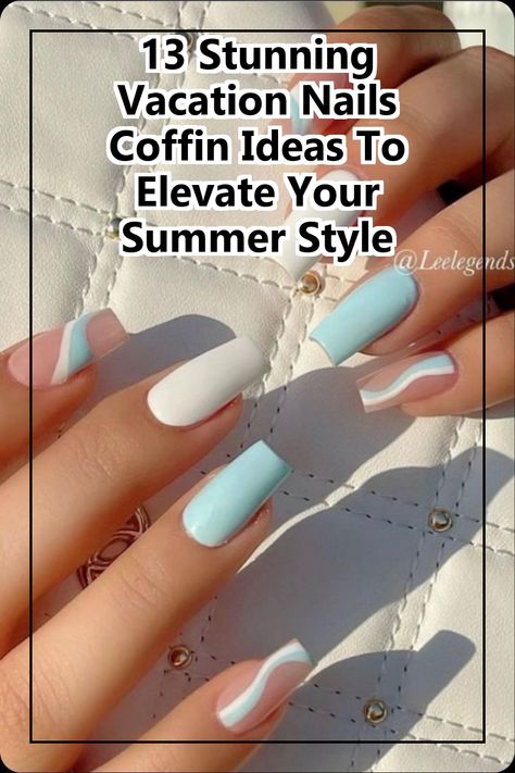 Get ready to elevate your summer style with our collection of 13 stunning vacation nails coffin ideas! Perfect for your next getaway, these chic coffin-shaped designs will make your nails the highlight of your beach photos. From vibrant colors to intricate patterns, discover the perfect nail art that complements your vacation vibe. Dive into creativity and make a statement this summer with these fabulous vacation nails coffin inspirations! Vacation Nails Coffin, Vacation Nail Colors, Vacation Nails Beach, Summer Gel Nails, Fun Nail Colors, Coffin Shape Nails, Best Nail Polish, Vacation Nails, New Nail Art