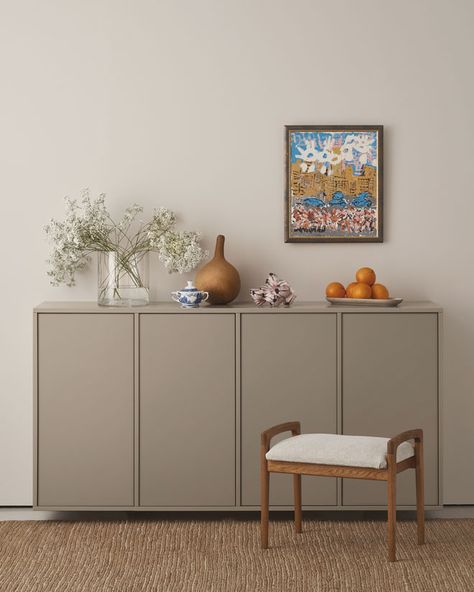 Sideboards | Storage units | A.S.Helsingö Ikea Sideboard, Narrow Sideboard, Counselors Office Decor, Scandi Living, Interior Design News, Mdf Doors, Sample Box, Ikea Cabinets, Ikea Diy