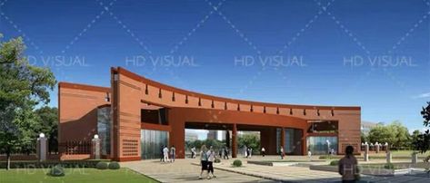 Triangle Park, Compound Wall Design, Commercial Design Exterior, Urban Design Architecture, Entrance Gates Design, Architecture Concept Diagram, Industrial Architecture, Industrial Park, Gate House