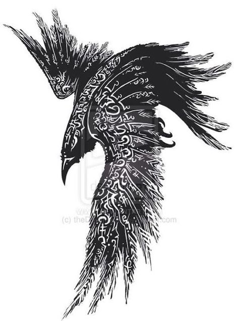 Celtic Raven Tattoo, Rune Tattoos, Celtic Raven, Raven Tattoo, Irish Celtic, Tattoos Ideas, Runes, Vikings, Cover Up