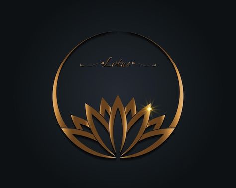 Premium Vector | Golden unalome lotus flower symbol, hindu buddhist sign representing path to enlightenment, yantra Make Up Logo Design Ideas, Lotus Art Design, Saree Logo Design Ideas, Luxurious Logo Design, Lotus Logo Symbols, Business Logo Background, Flower Logo Design Graphics, Graphic Design Symbols, Luxury Logo Design Inspiration