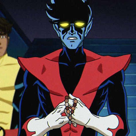 x-men '97 icon. xmen. marvel animation. nightcrawler. kurt wagner. Kurt X Logan, Night Crawler Wallpaper, Nightcrawler Pfp, Kurt Wagner Icon, Kurt Wagner Fanart, Logan X Kurt, Nightcrawler Xmen 97 Pfp, X Men Kurt Wagner, X Men 97 Nightcrawler