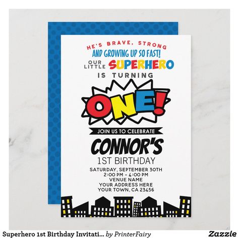 1st Birthday Twins, Superman Happy Birthday, Superhero First Birthday, Happy Birthday Invitation, Birthday Twins, Superhero Birthday Invitations, Halloween Birthday Invitations, 21st Birthday Invitations, 60th Birthday Invitations