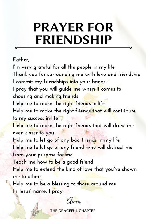 prayer for friendship Prayers For New Friendships, Friendship Prayers Inspiration, Prayers For Your Best Friend, Prayer Over Friendship, What God Says About Friendships, Good Words For Friend, Prayer For Godly Friendships, Friendship Bible Study, What The Bible Says About Friendship