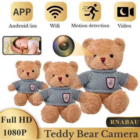 1080P HD Mini Camera WIFI Toy Muppet Camera Bear Plush Cam Motion Detection Remote View Home Security Nanny Cam Baby Monitor https://lifetimecreate.com/1080p-hd-mini-camera-wifi-toy-muppet-camera-bear-plush-cam-motion-detection-remote-view-home-security-nanny-cam-baby-monitor/ Zicxa Photos, Nanny Cam, Mini Camera, Baby Monitor, Bear Plush, Background Wallpaper, Nanny, Health And Safety, Home Security