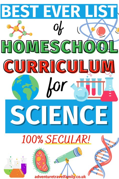 This brilliant list of secular homeschool science curriculum is the perfect resource for home educating families. With engaging and living books, online classes and complete curriculum packages, your child (everyone from kindergarten to 12th grade) will be excellently equipped to discover and explore scientific principles. #sciencecurriculum #homeschoolsciencecurriculum #secularcurriculum Physics For Beginners, Secular Homeschool Curriculum, Secular Homeschool, Homeschool Science Curriculum, Stem Resources, Science Games, Science Learning, Amazing Books, Science Journal