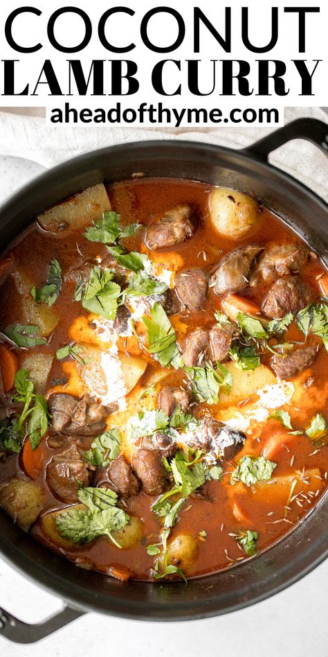 Curry Recipes Lamb, Thai Lamb Curry, Lamb Coconut Curry Recipes, Lamb Curry With Coconut Milk, Lamb Coconut Curry, Leftover Lamb Curry, Slow Cooker Curry Recipes, Freeze Leftovers, Lamb Curry Recipes