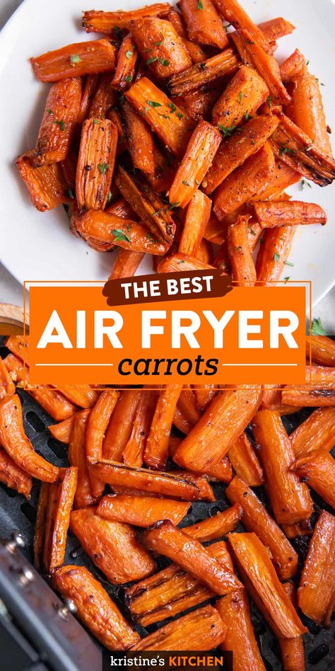 Air Fryer Carrots, Honey Carrots, Glazed Carrots Recipe, Veggie Side Dish Recipes, Honey Glazed Carrots, Best Air Fryer Recipes, Carrots Recipe, Air Fryer Oven Recipes, Honey Glazed