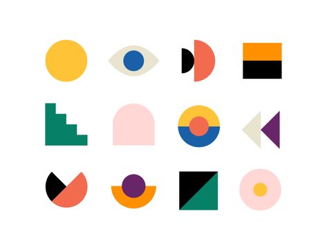 Urban Outfitters Icons by Spencer Huddleston on Dribbble Abstract Icon Design, Geometric Iconography, Urban Outfitters App Icon, Figma Animation, App Icon Green, Brand Vision, Brand Personality, Identity System, Turning Point