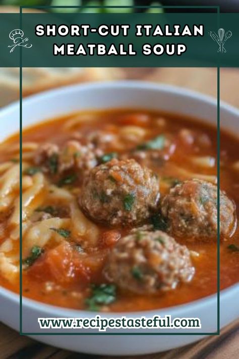 This hearty Italian meatball soup is a quick and easy meal, perfect for busy weeknights. With frozen meatballs, fresh vegetables, and flavorful broth, it’s a comforting dish that the whole family will love. Meatball Soup Crockpot, Frozen Italian Meatballs, Easy Italian Meatballs, Italian Meatball Soup, Meatball Soup Recipes, Italian Meatball, Italian Meatballs Recipe, Meatball Soup, Meatballs Easy