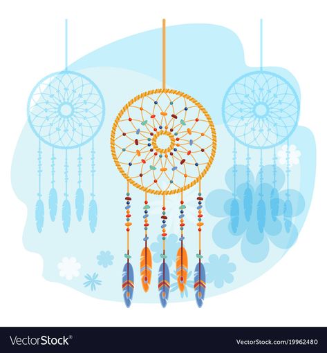 Dream Catcher Illustration, Dream Catcher, Feathers, Adobe Illustrator, Vector Images, Vector Free, Vector Illustration, Pom Pom, High Resolution